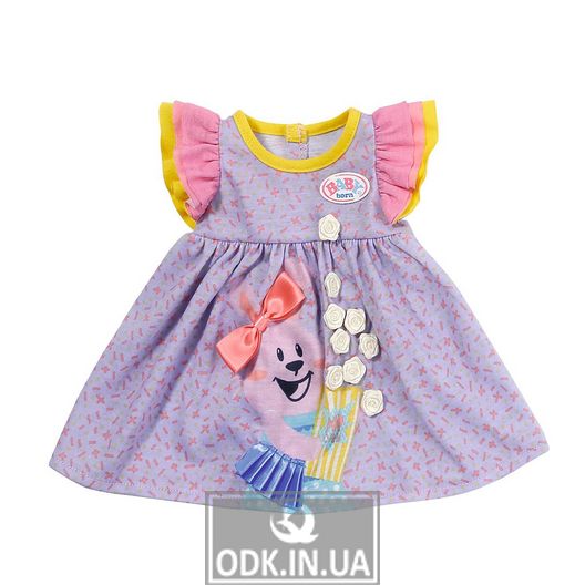 BABY born doll clothes - Cute dress (purple)