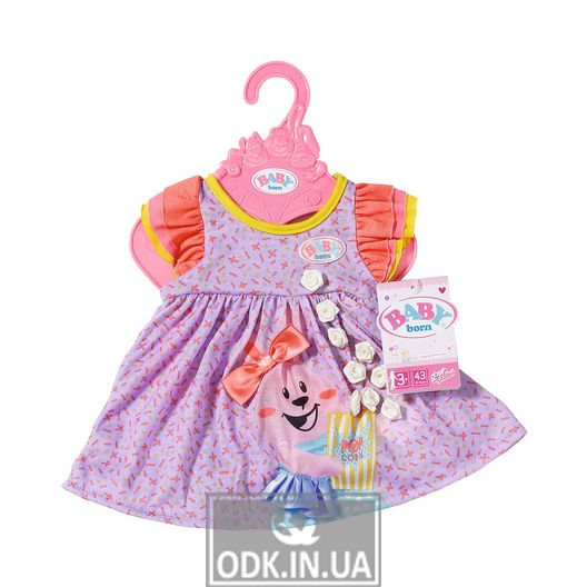 BABY born doll clothes - Cute dress (purple)