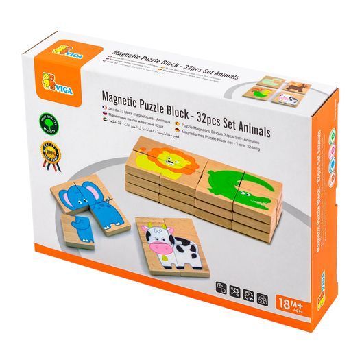 Магнітні пазли Viga Toys Звірятка, 32 ел. (50722FSC)