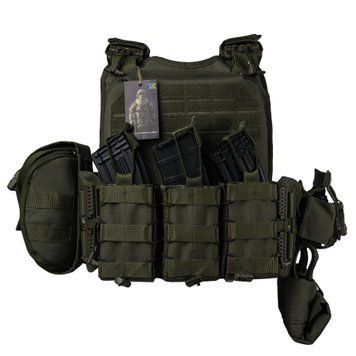Плитоноска Ares gen.2 з підсумками. Олива