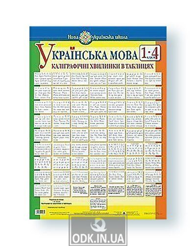 Ukrainian language. Grades 1-4. Calligraphic minutes in tables (64 tables). NUS