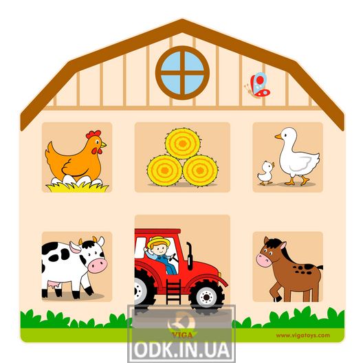 Бізіборд Viga Toys Будиночок на фермі (51627)