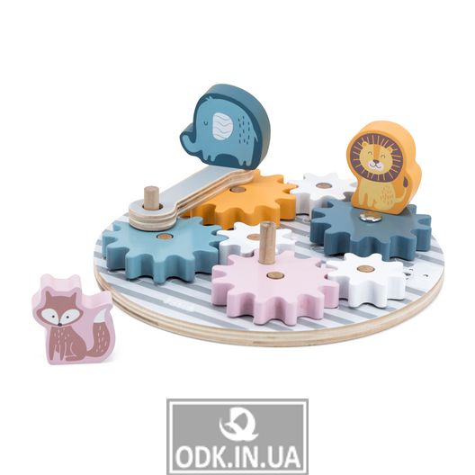 Деревянный игровой набор Viga Toys PolarB Шестеренки со зверятами (44006)