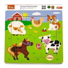 Wooden puzzle Viga Toys Animals on the farm (50837)