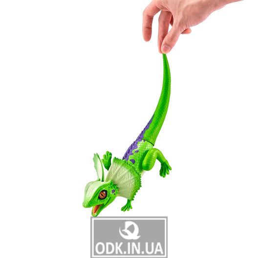 Интерактивная игрушка Robo Alive - Зеленая плащеносная ящерица