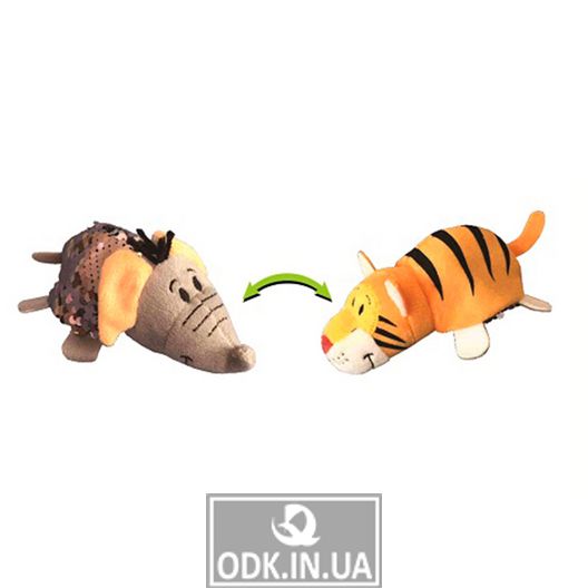 М'Яка Іграшка З Паєтками 2 В 1 - ZooPrяtki - Слон - Тигр (12 Cm)