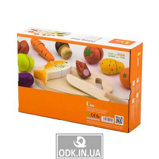 Игрушечные продукты Viga Toys Нарезанная еда из дерева (59560)