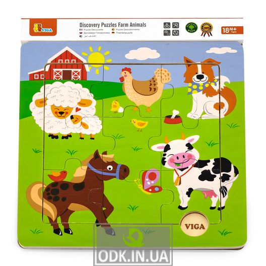 Wooden puzzle Viga Toys Animals on the farm (50837)