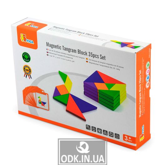 Magnetic tangram for Viga Toys boards of 35 el. (50643FSC)