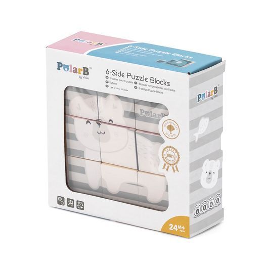 Дерев'яні кубики-пазл Viga Toys PolarB Звірята (44024)
