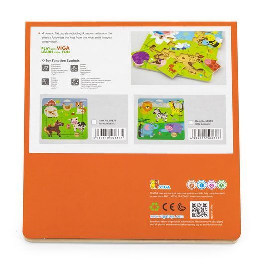 Дерев'яний пазл Viga Toys Звірята на фермі (50837)