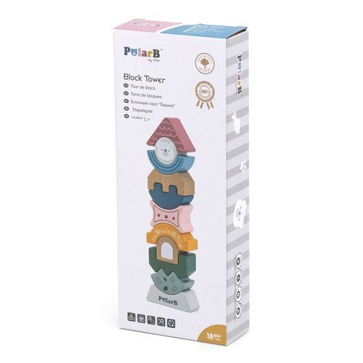 Дерев'яна пірамідка-балансир Viga Toys PolarB Башточка (44070)