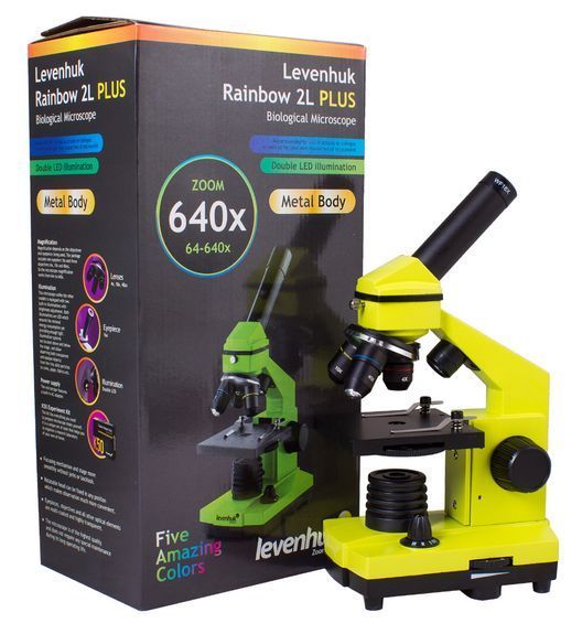 Мікроскоп Levenhuk Rainbow 2L PLUS Lime
