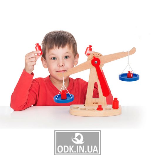 Деревянные обучающие весы Viga Toys с гирями (50660)