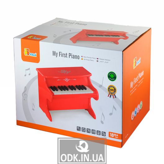 Musical toy Viga Toys First piano, red (50947)