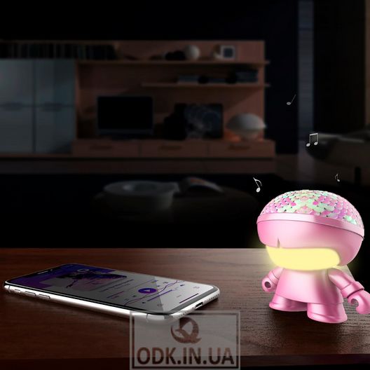 Акустика Xoopar - Mini Xboy (7,5 Cm, Рожева З Паєтками Металік, Bluetooth)
