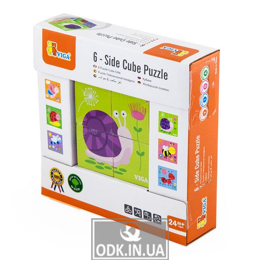 Дерев'яні кубики-пазл Viga Toys Комахи (50160)
