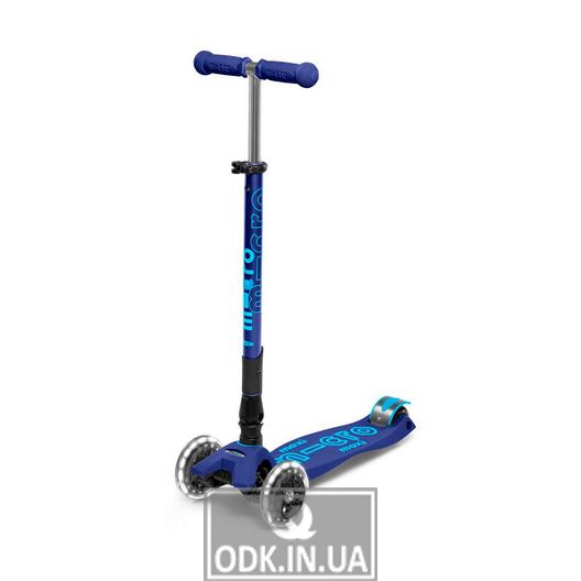MICRO folding scooter of the Maxi Deluxe LED series "- Dark blue"