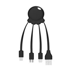 Universal Cable For Charging Devices From Usb Xoopar - Octopus (Black, Type-C, Lighting, Microusb)