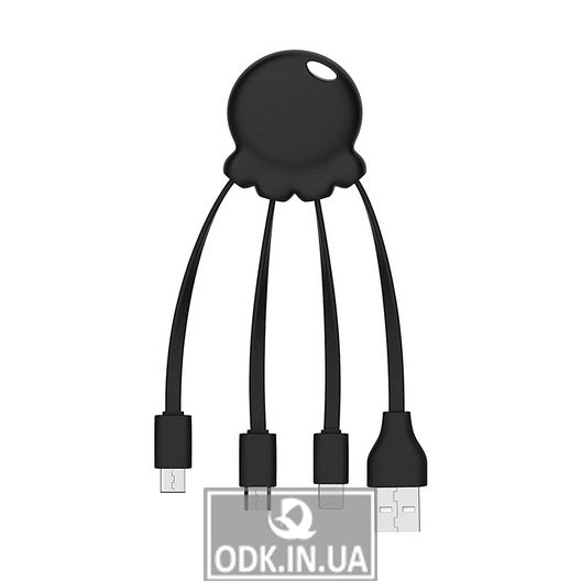 Універсальний Кабель Для Зарядження Пристроїв Від Usb Xoopar - Octopus (Чорний, Type-C, Lighting, Microusb)