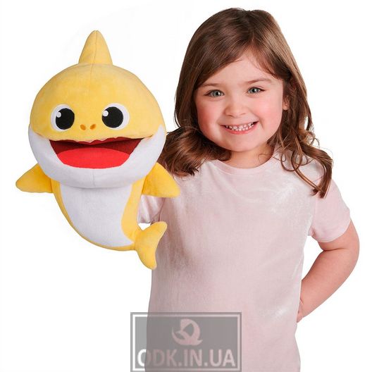 Интерактивная мягкая игрушка на руку BABY SHARK с изменением темпа проигрывания - Малыш Акуленок