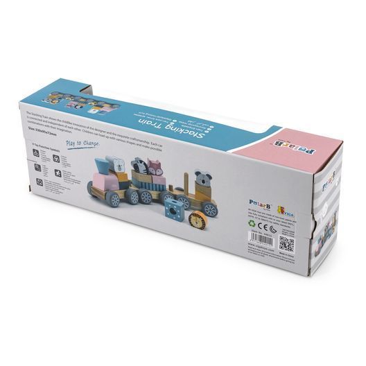 Дерев'яний поїзд Viga Toys PolarB Звірята (44015)