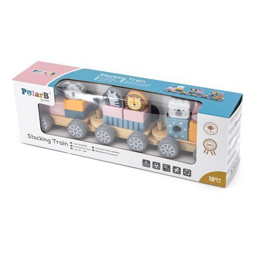 Дерев'яний поїзд Viga Toys PolarB Звірята (44015)