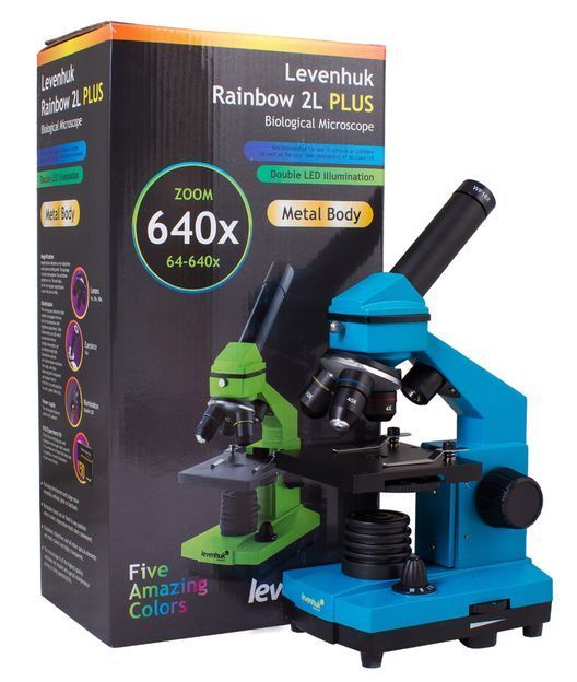 Мікроскоп Levenhuk Rainbow 2L PLUS Azure\Лазур