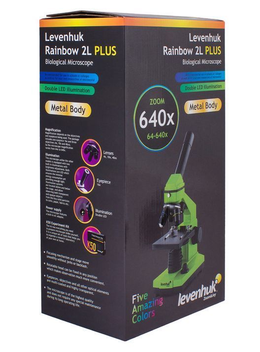 Мікроскоп Levenhuk Rainbow 2L PLUS Azure\Лазур