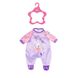 Clothes for a doll of BABY born - Festive overalls (lavender)