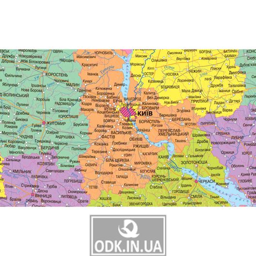 Ukraine. Administrative division. 65x45 cm. M 1: 2 350 000. Cardboard, planks (4820114951373)