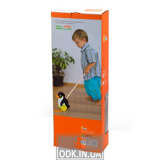 Деревянная каталка Viga Toys Пингвинчик (50962)
