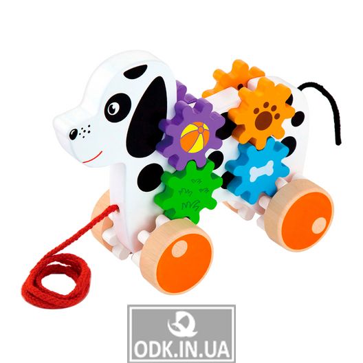 Wooden wheelchair Viga Toys Dog with gears (50977)