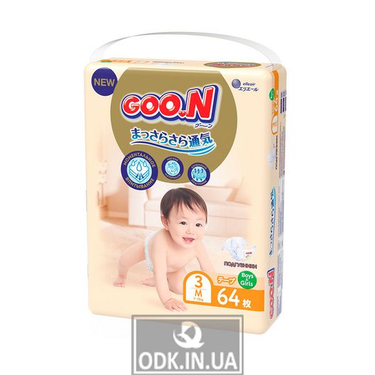 Підгузки Goo.N Premium Soft для дітей (M, 7-12 кг, 64 шт)