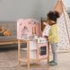 Детская кухня из дерева с посудой Viga Toys PolarB розовый (44046)