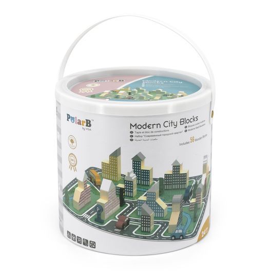 Дерев'яний ігровий набір Viga Toys PolarB Місто, 56 ел. (44040)