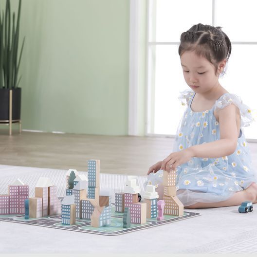 Дерев'яний ігровий набір Viga Toys PolarB Місто, 56 ел. (44040)