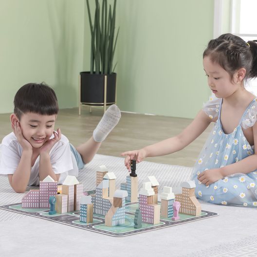 Дерев'яний ігровий набір Viga Toys PolarB Місто, 56 ел. (44040)