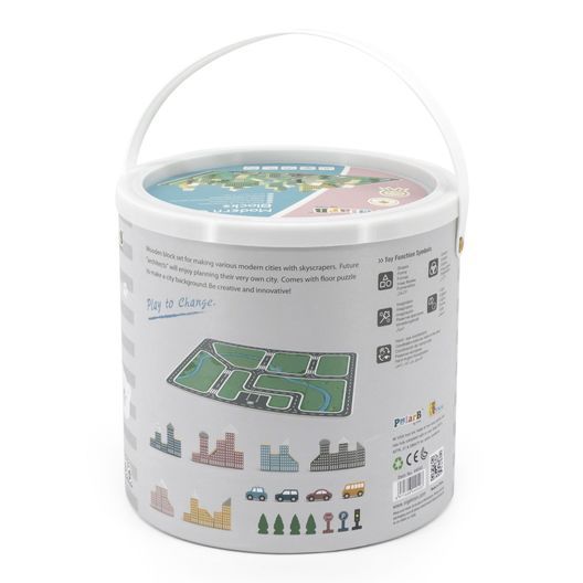 Дерев'яний ігровий набір Viga Toys PolarB Місто, 56 ел. (44040)