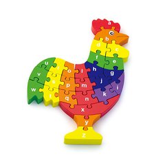 Wooden puzzle Viga Toys Rooster by letters (55244)