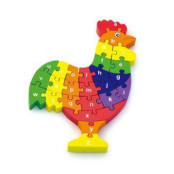 Дерев'яний пазл Viga Toys Півник по літерах (55244)