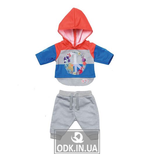 BABY born doll clothing set - Trendy sports suit (blue)