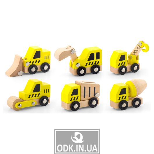 Set of toy cars Viga Toys Construction, 6 amount (50541)