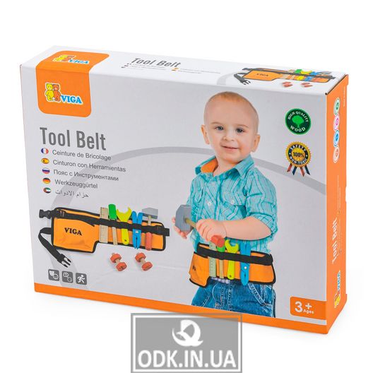 Wooden Game Set Viga Toys Tool Belt (50532)