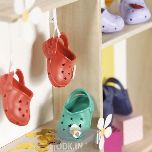 Взуття для ляльки BABY born - Святкові сандалі з значками (зелені)