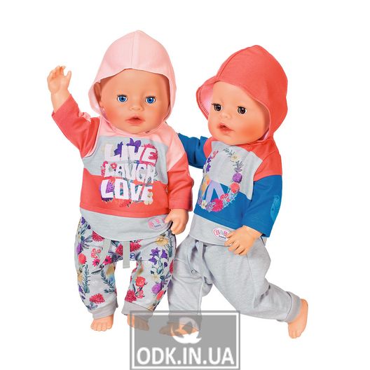Набор одежды для куклы BABY born - Трендовый спортивный костюм (синий)