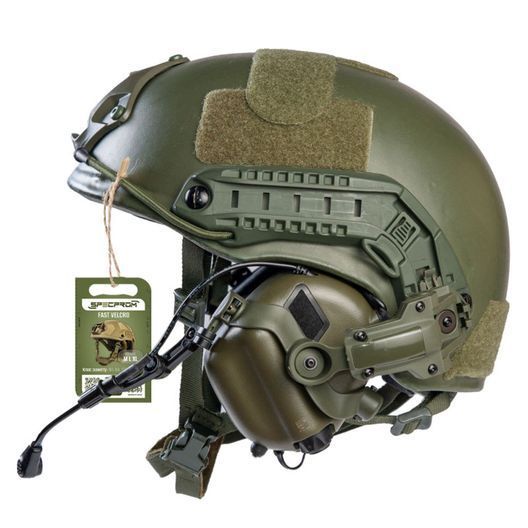 Шолом FAST SPECPROM із навушниками M32H з "Чебурашками". Олива (00000002060)