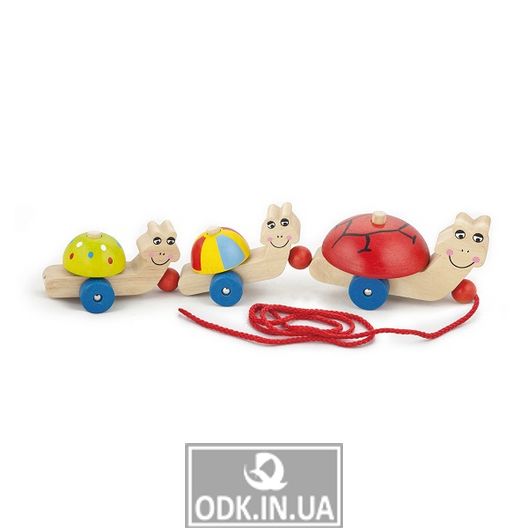 Деревянная каталка Viga Toys Черепашки (59949)