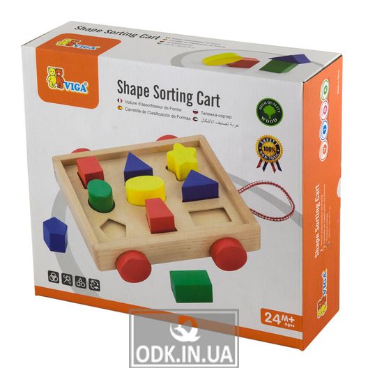 Wooden sorter Viga Toys Trolley with figures (58583)