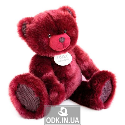 Doudou soft toy - Burgundy teddy bear (80 cm)
